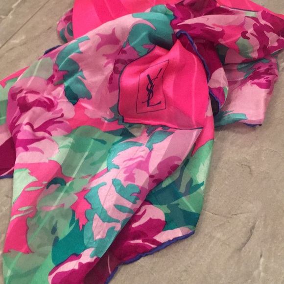 YSL silk floral scarf